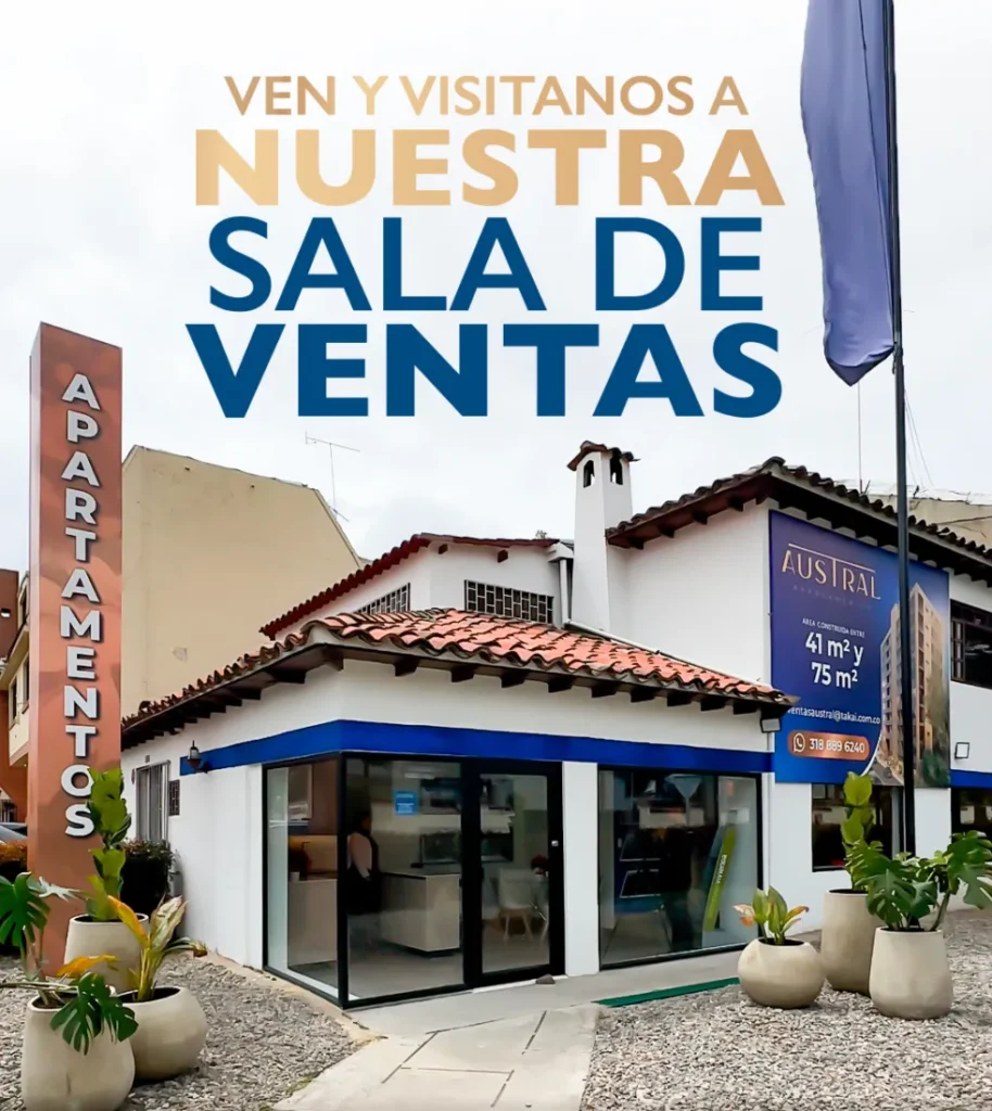 Sala de Ventas AUSTRAL Apartamentos, edificio de 10 pisos norte de Bogotá